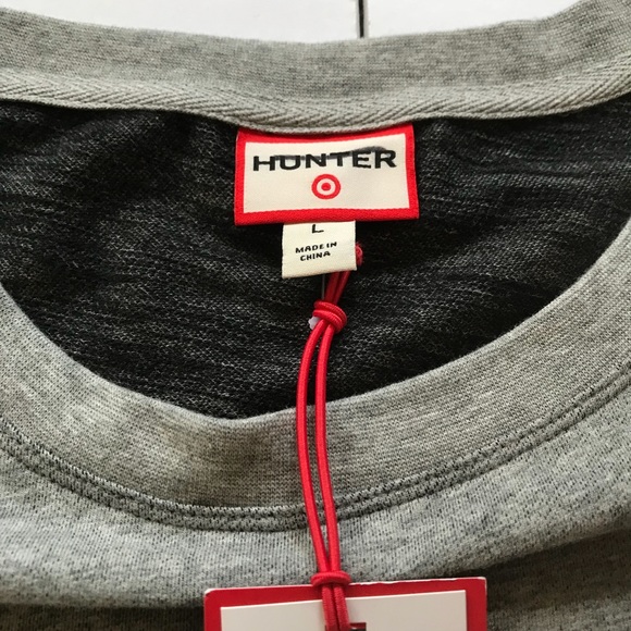 Hunter Embossed Roll Sleeve Logo Tee Shirt SZ L - Picture 5 of 8